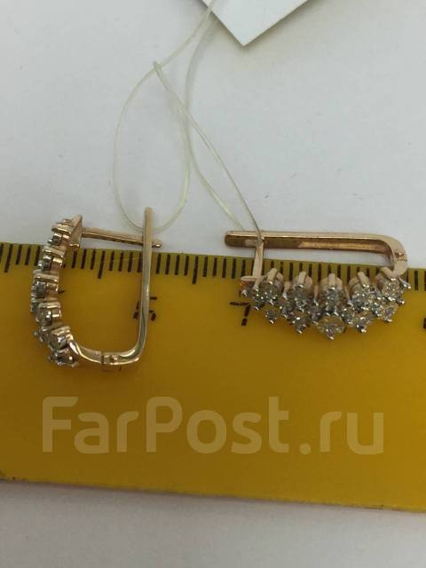 Серьги с бриллиантами комбинированное золото 585 пробы арт С-2481 Серьги с бриллиантами комбинированное золото 585 пробы арт С-2481