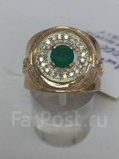  Золотая печатка с агатом и бриллиантами артикул К-3003