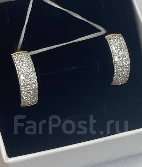 Серьги золото 585 пробы с фианитами арт С-2566 Серьги золото 585 пробы с фианитами арт С-2566