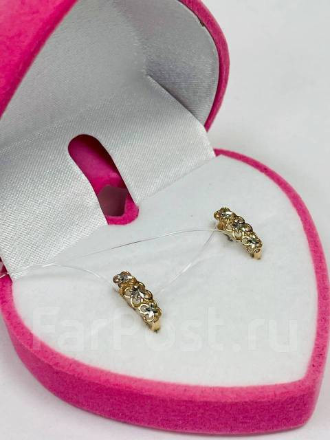 Серьги с алмазной гранью золото 585 пробы арт С-2630 Серьги с алмазной гранью золото 585 пробы арт С-2630