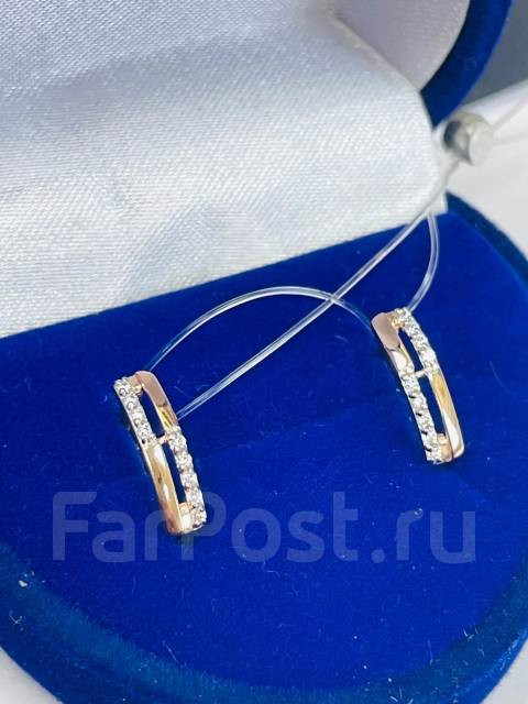 Серьги золото с фианитами 585 пробы арт С-2640 Серьги золото с фианитами 585 пробы арт С-2640