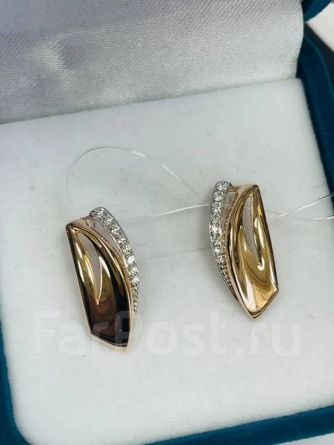 Серьги золото с фианитами 585 пробы арт С-2657 Серьги золото с фианитами 585 пробы арт С-2657